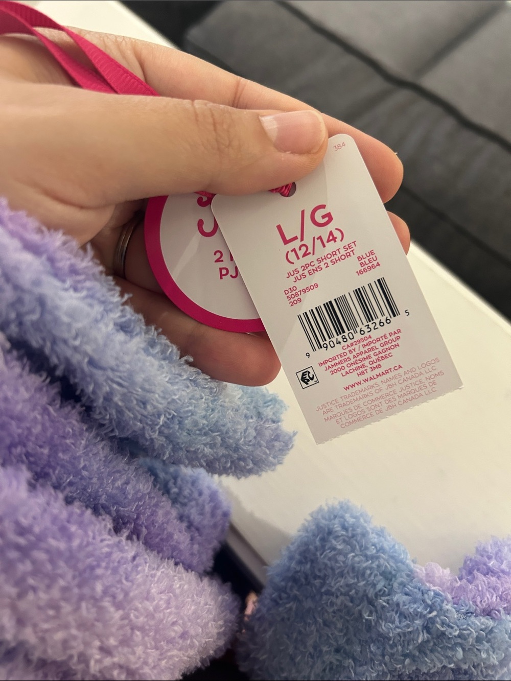 NWT JUSTICE Soft Plush Tie-Dye Blue & Purple Kids Pyjama Set - Picture 2 of 2